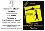Presentazione del libro di Joe Ferri:" Sergio Porta investigatore non vedente"
